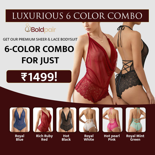 6 COLOR HOT Premium Sheer & Lace Bodysuit