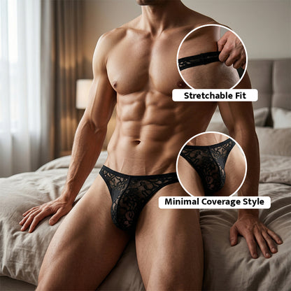 Men’s Hot Transparent G-String Brief Underwear | Lightweight Night Brief