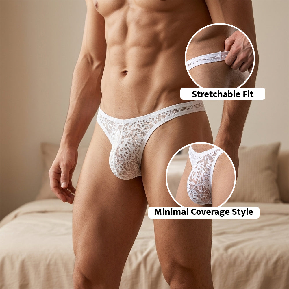 Men’s Hot Transparent G-String Brief Underwear | Lightweight Night Brief