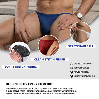 SET OF 4 -Men’s Big Pouch G-String Thong Underwear