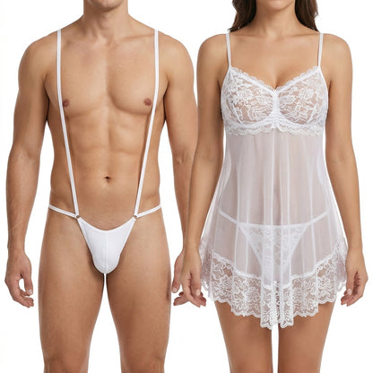 Couple Lingerie Set for Men & Women- Romantic Nightwear Sleepwear Set